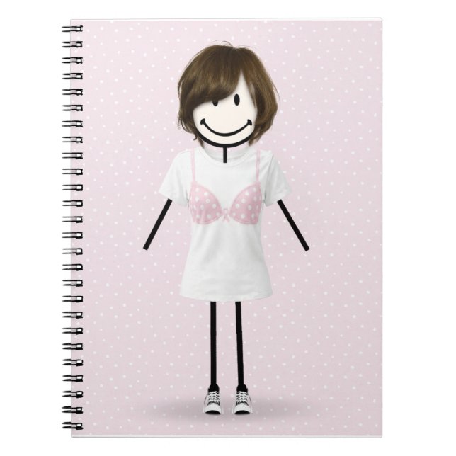 Cuaderno Chica de palitos superviviente de cáncer de mama (Frente)