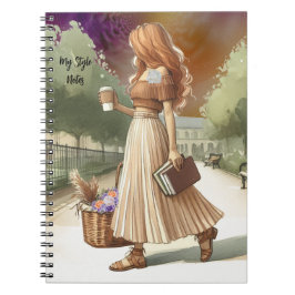 Cuaderno Chica de pelo jengibre de moda con Booksboo Journa