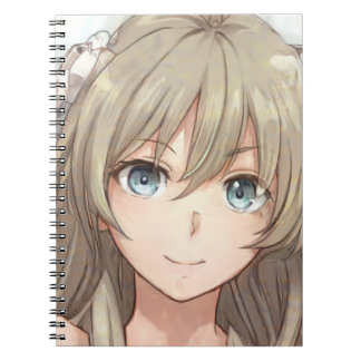 Cuaderno Chica de pelo marrón anime con ojos azules