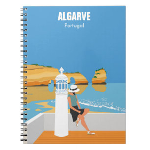 Cuaderno Chica de playa de Algarve estilo vintage