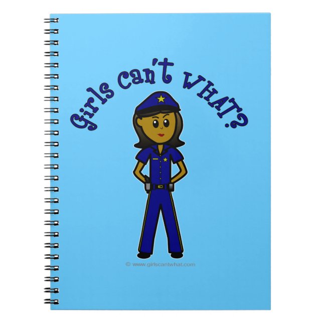 Cuaderno Chica de policía oscuro (Frente)