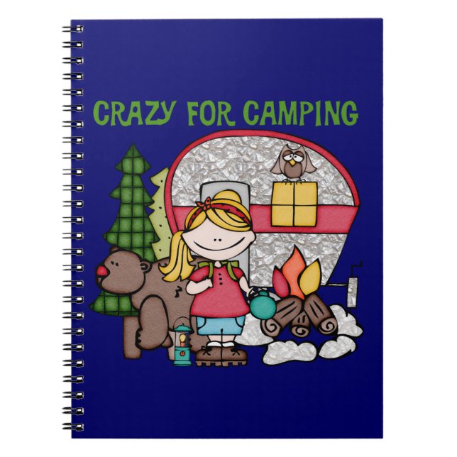 Cuaderno Chica De Rubia Loco Por Camping (Frente)