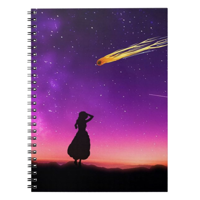 Cuaderno Chica De Silhouette Ve El Accidente Del Meteor En  (Frente)