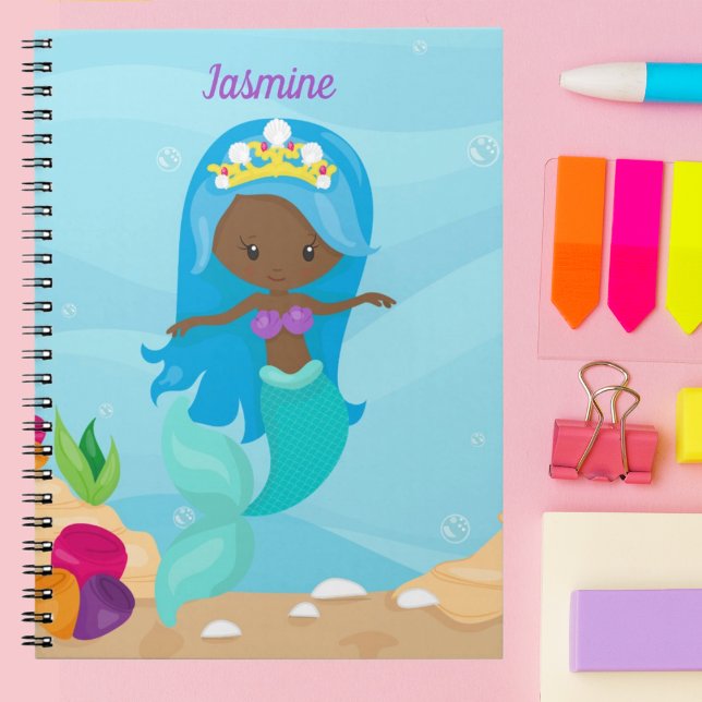 Cuaderno Chica de sirenas afroamericanas cute hijos Persona (Subido por el creador)