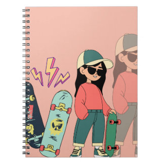 Cuaderno Chica de skateboard