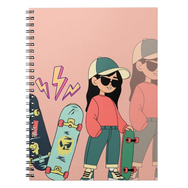 Cuaderno Chica de skateboard (Frente)