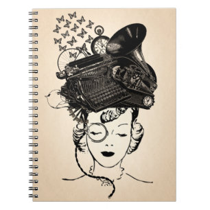Cuaderno Chica de Steampunk