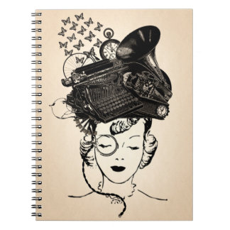 Cuaderno Chica de Steampunk
