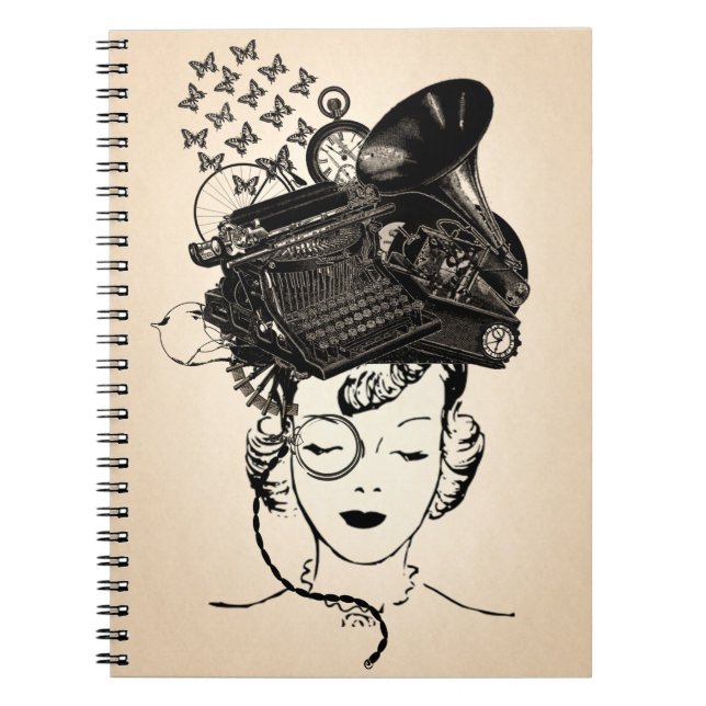 Cuaderno Chica de Steampunk (Frente)
