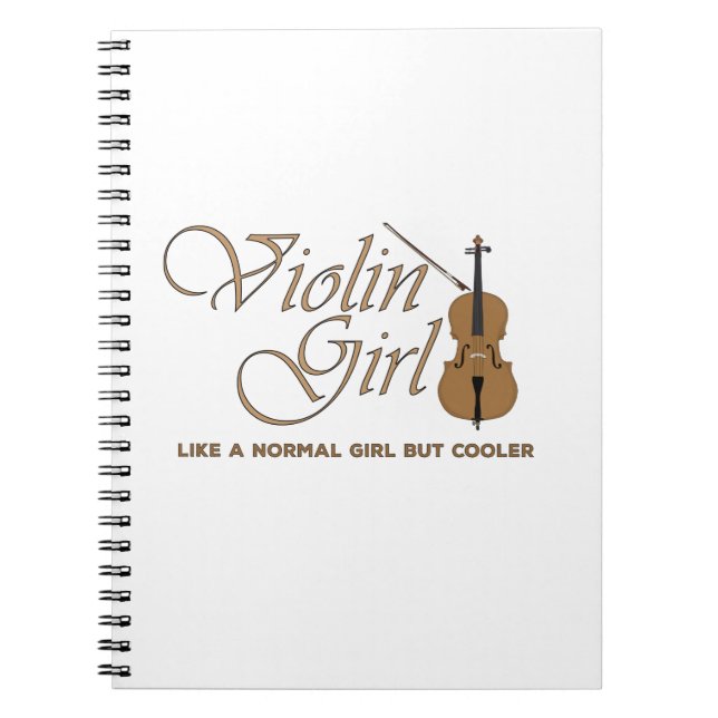 Cuaderno Chica de violín, como un chica normal pero más frí (Frente)