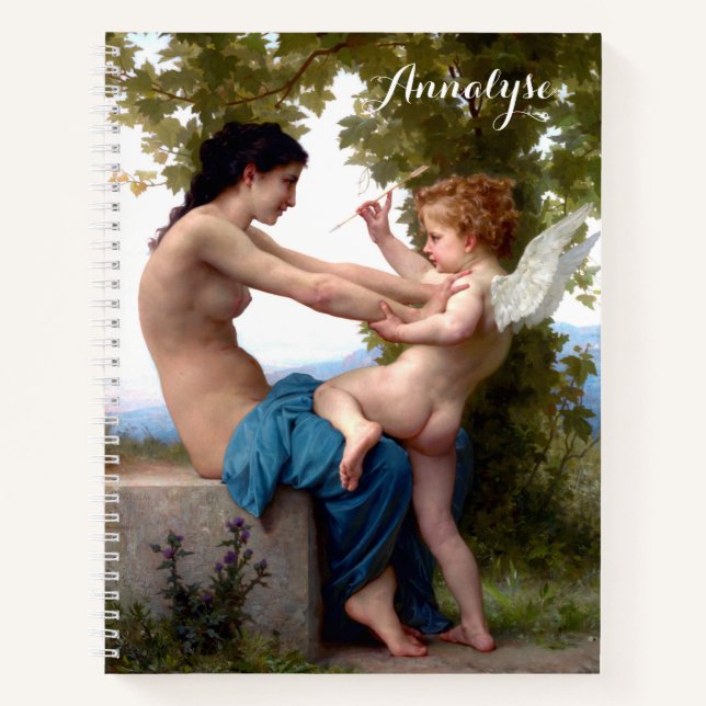 Cuaderno Chica defendiéndose de Eros Cupido Bella Artes (Anverso)