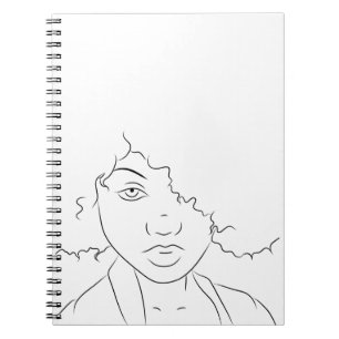 Cuaderno Chica del cabello de rayas de línea