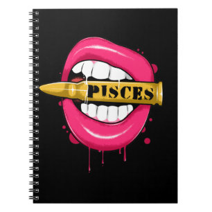 Cuaderno Chica del Rótulo Pisces Zodiac Cumpleaños Febrer