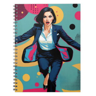Cuaderno Chica elegante ciberpunk arte pop