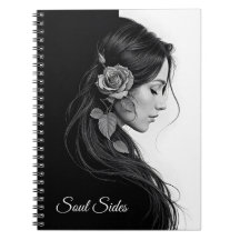 Chica elegante con flor en el cabello arte moderno