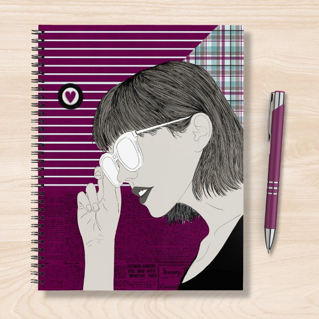 Cuaderno Chica elegante de moda Moda Morple Collage Love He (Subido por el creador)