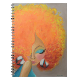 Cuaderno ¡chica en llamas! Mujer negra, pelo colorido