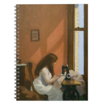 Chica en una máquina de coser (por Edward Hopper)