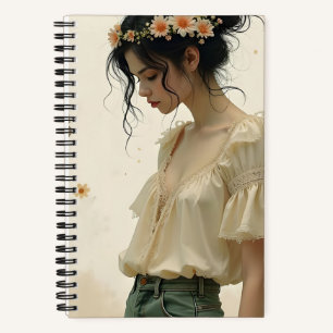 Cuaderno Chica Etérea con Mariposas en la Naturaleza