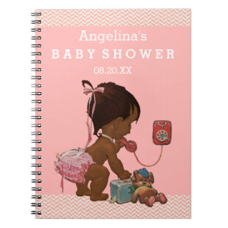 Cuaderno Chica étnico del vintage en el GuestBook de Baby