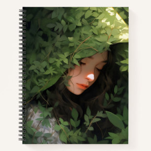 Cuaderno Chica forestal durmiente Anime