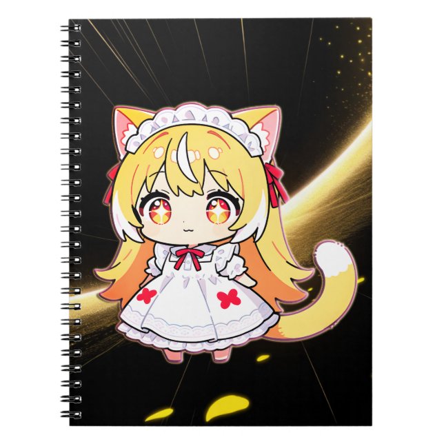 Cuaderno Chica Gato Chibi Rubia - Vestido Midi (Frente)