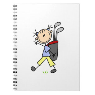 Cuaderno Chica Golfista Con Bolsa y Palos