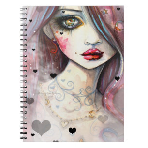 Cuaderno Chica Gótica con Corazones Arte