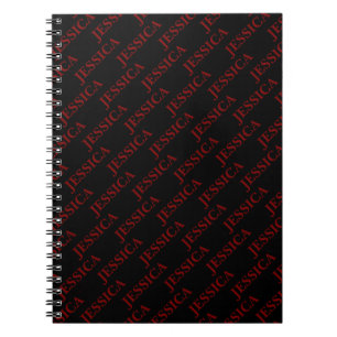 Cuaderno Chica Gótica Rojo y Negro Nombre Oficina Femenina