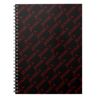 Cuaderno Chica Gótica Rojo y Negro Nombre Oficina Femenina