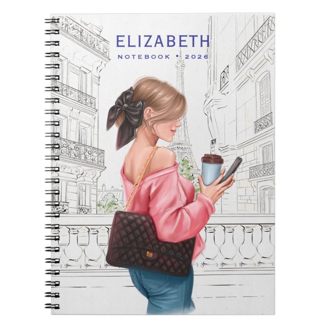 Cuaderno Chica Guapa con Café en París (Frente)