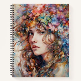Cuaderno Chica Hermosa con Flores en el Pelo 