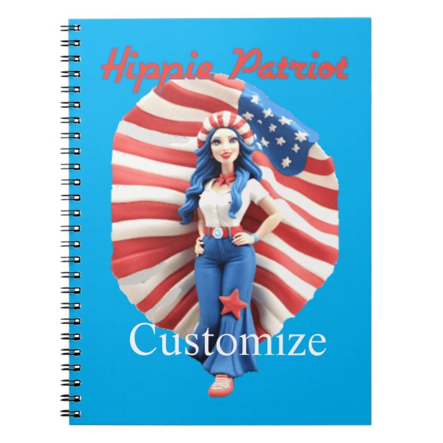Cuaderno Chica hippie patriótico Thunder_Cove (Frente)