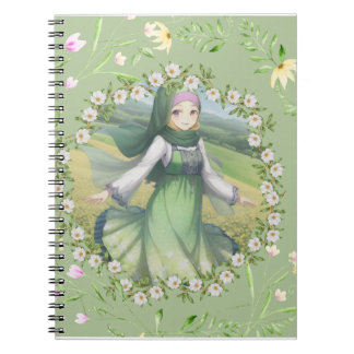 Cuaderno chica hiyabí en primavera