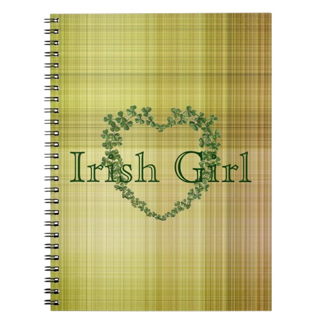 Cuaderno Chica irlandés Shamrock Heart (Frente)