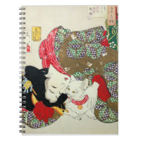 Chica japonés con gato, Tsukioka Yoshitoshi