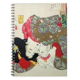 Cuaderno Chica japonés con gato, Tsukioka Yoshitoshi