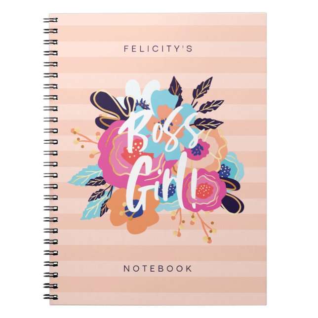 Cuaderno Chica Jefe | Florals audaces y Rubor Strike (Frente)