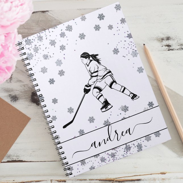Cuaderno Chica Jugador de equipo de hockey sobre hielo Nomb (Subido por el creador)
