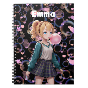 Cuaderno Chica Linda, Burbuja de Chicle Rosa, Personalizado