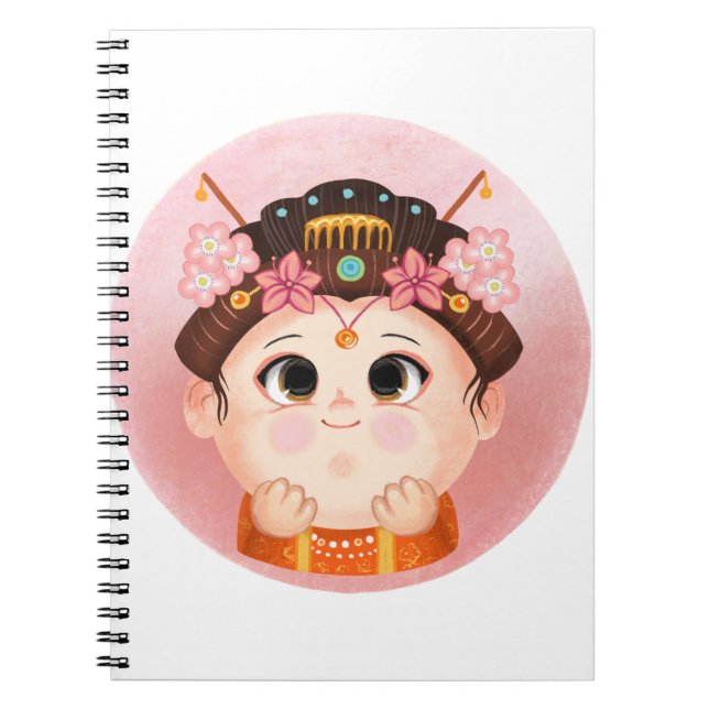 Cuaderno Chica lindo con disfraz de princesa china (Frente)