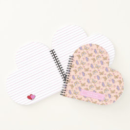 Cuaderno Chica Mariposa Caprichosa Corazón Personalizado