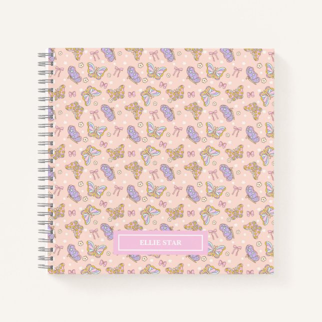 Cuaderno Chica Mariposa Caprichosa Personalizada (Anverso)