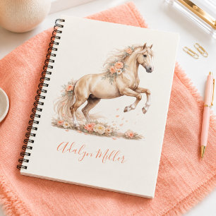 Cuaderno Chica Melocotón Caballo Caprichoso Personalizado 