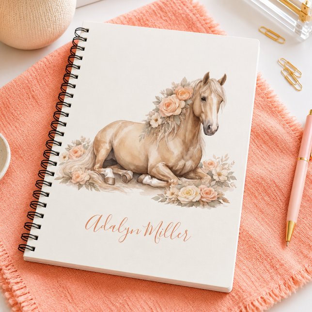 Cuaderno Chica Melocotón Caballo Caprichoso Personalizado  (Subido por el creador)