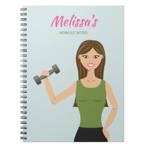Cuaderno Chica Monada de Fitness Dibujo Notas de Entrenamie