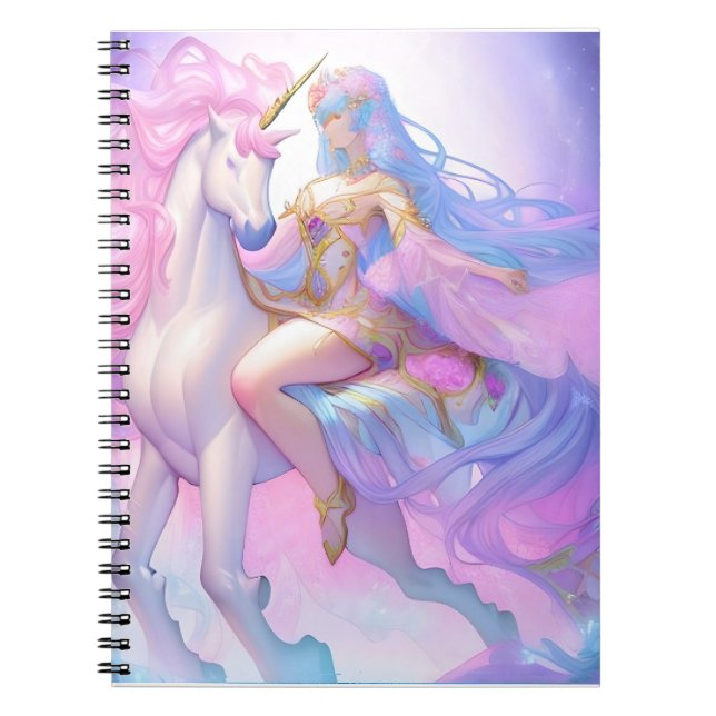 Cuaderno Chica montando un unicornio (Frente)