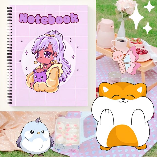 Cuaderno Chica morado lindo 💜 ✨ 💗 (Subido por el creador)