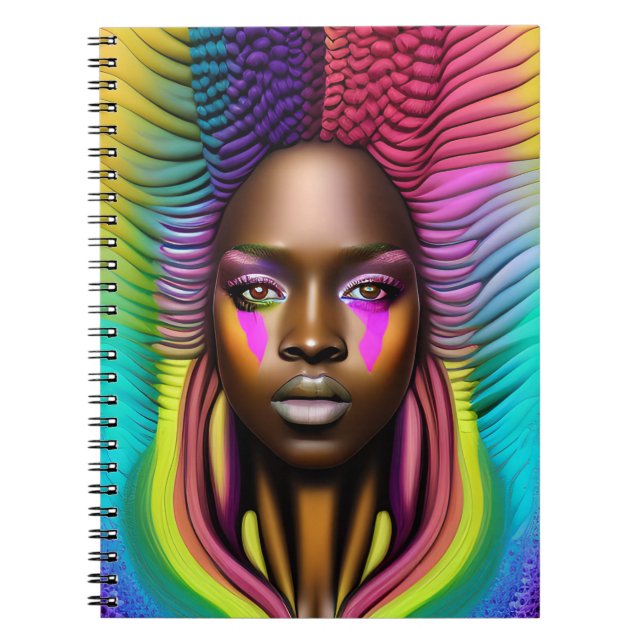 Cuaderno Chica negra cumpleaños mágico Sista Melanin mujer (Frente)