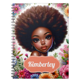 Cuaderno Chica negro afroamericano con afro